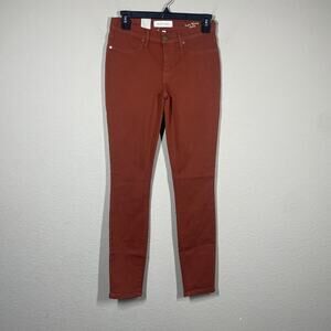 Henry & Belle Womens 26 Super Skinny Ankle Jeans Burnt Orange Mid Rise Pockets